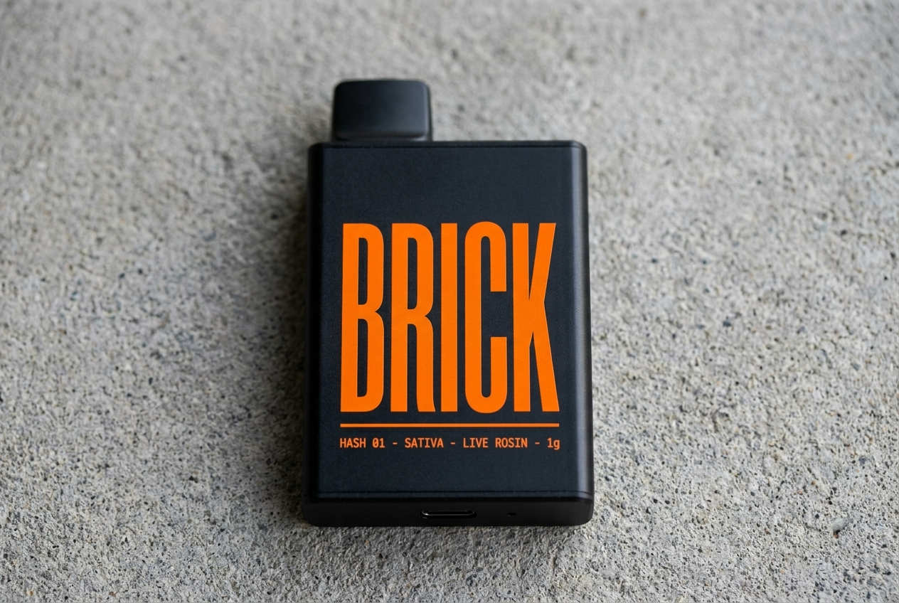 Brick live rosin vape device