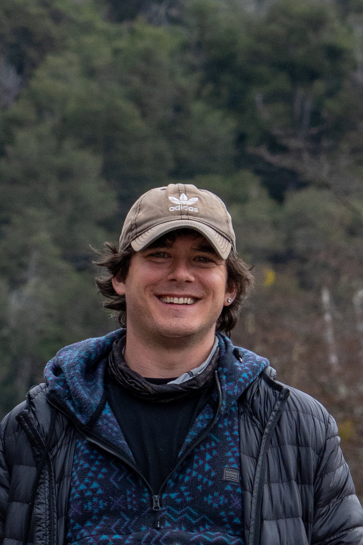 Brendan Connelly on a mountain road in Patagonia