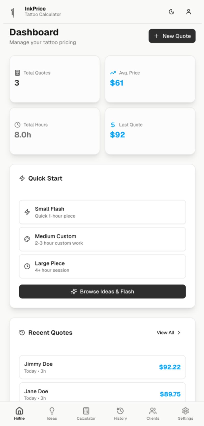 InkPrice - Tattoo Price Calculator